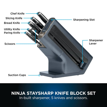 Ninja Foodi StaySharp 6-Piece Knife Block K32006UKCYD