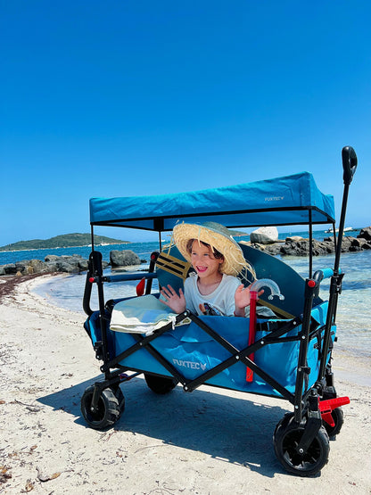 FUXTEC FX-CTB800 Beach Handcart with Sun Canopy & Push Handle