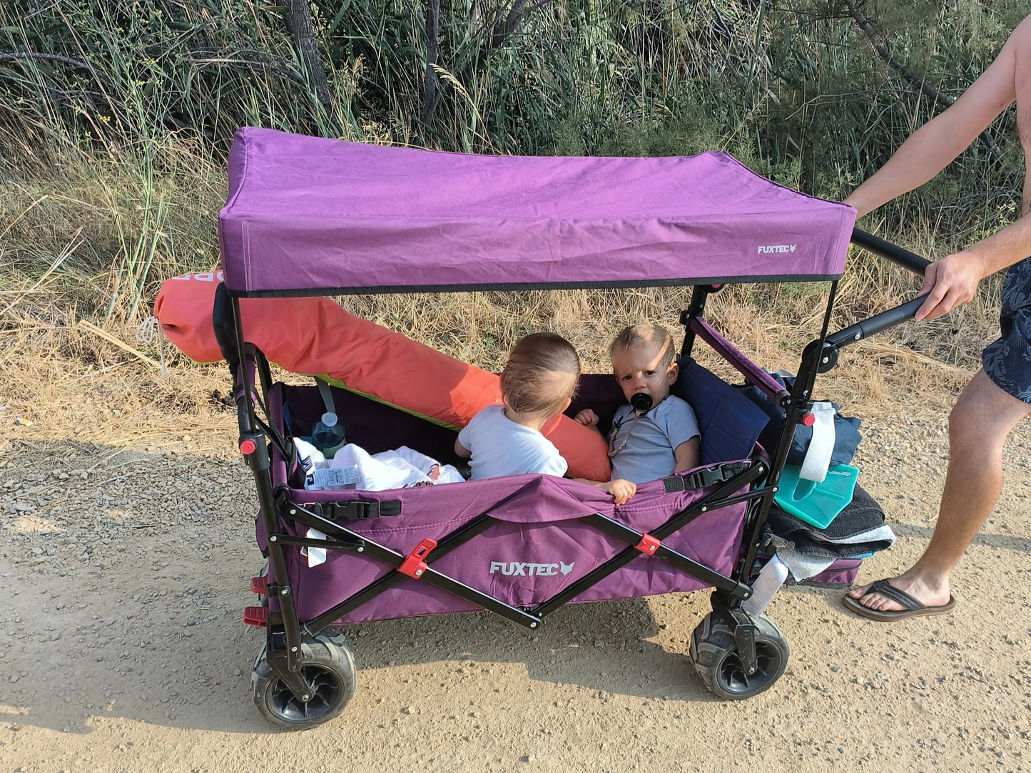 FUXTEC FX-CTB800 Beach Handcart with Sun Canopy & Push Handle