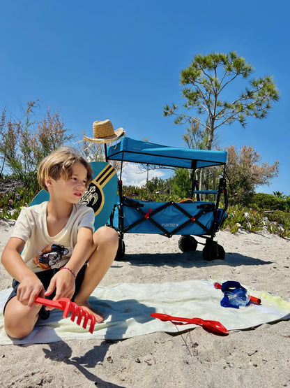 FUXTEC FX-CTB800 Beach Handcart with Sun Canopy & Push Handle