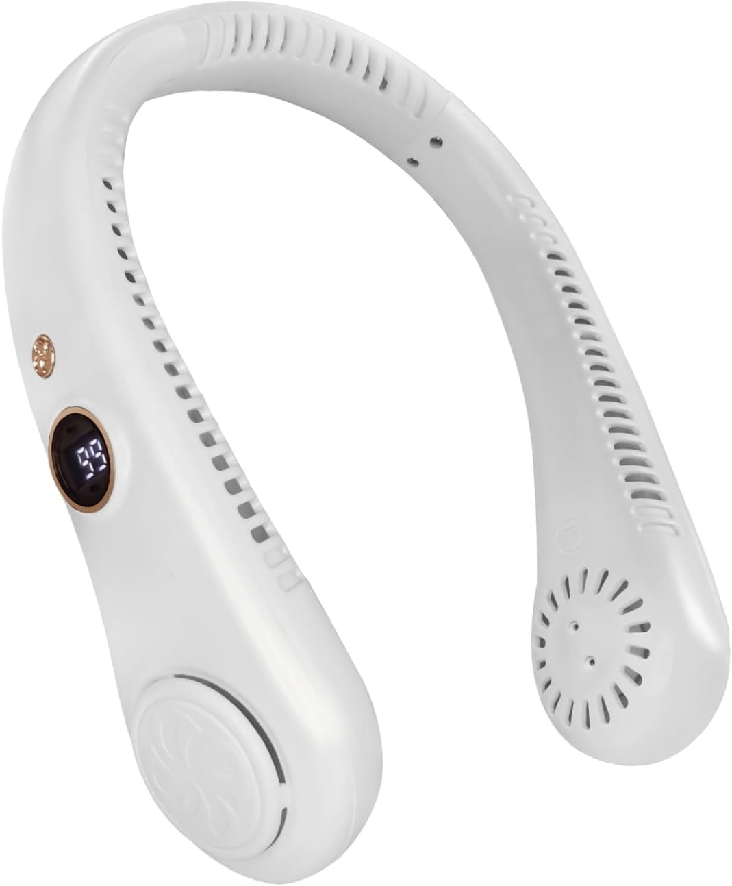Jsdoin Rechargeable Bladeless Neck Fan – 5 Speeds, White