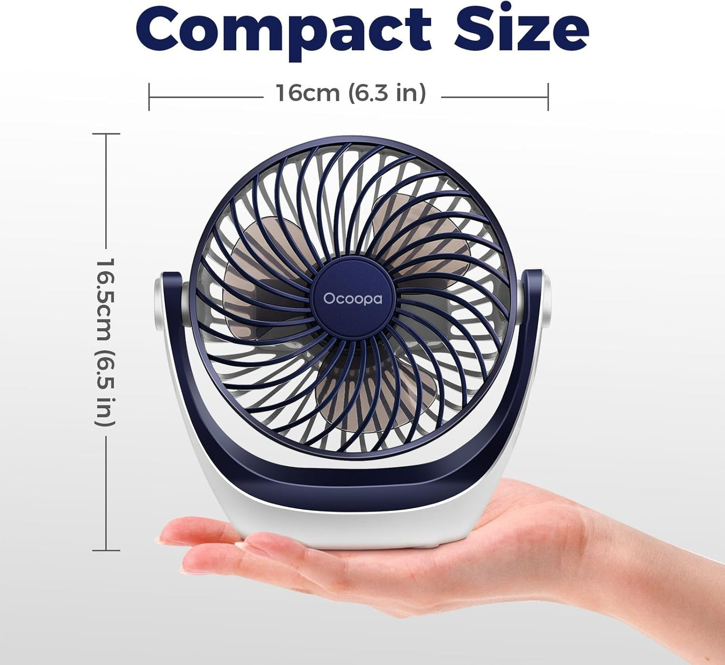 OCOOPA USB Desk Fan with Adjustable Speed and 360° Rotation