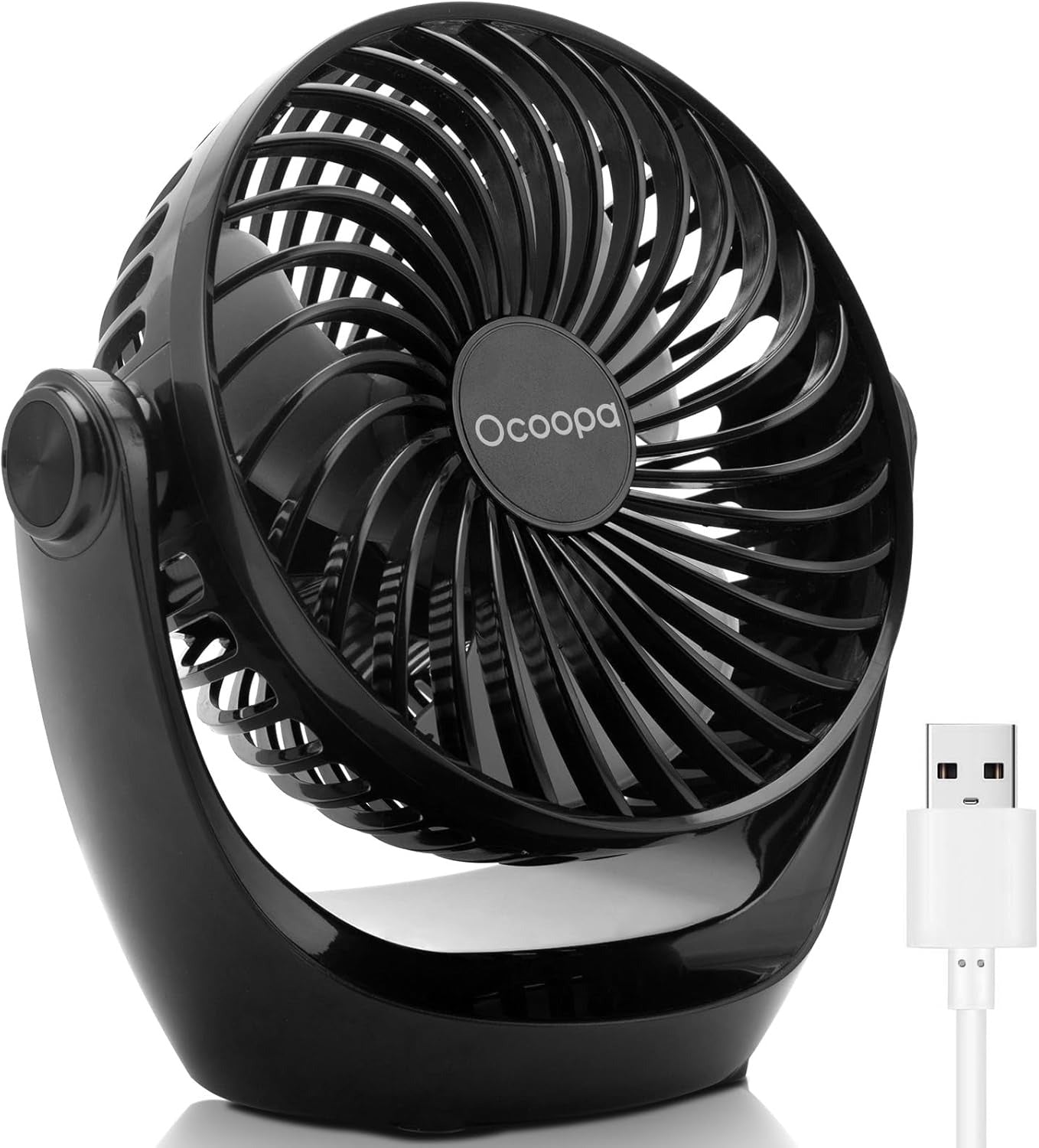 OCOOPA USB Desk Fan with Adjustable Speed and 360° Rotation